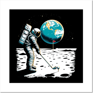 Golf Novelty Funny Astronaut Golfing Funny Golf Posters and Art